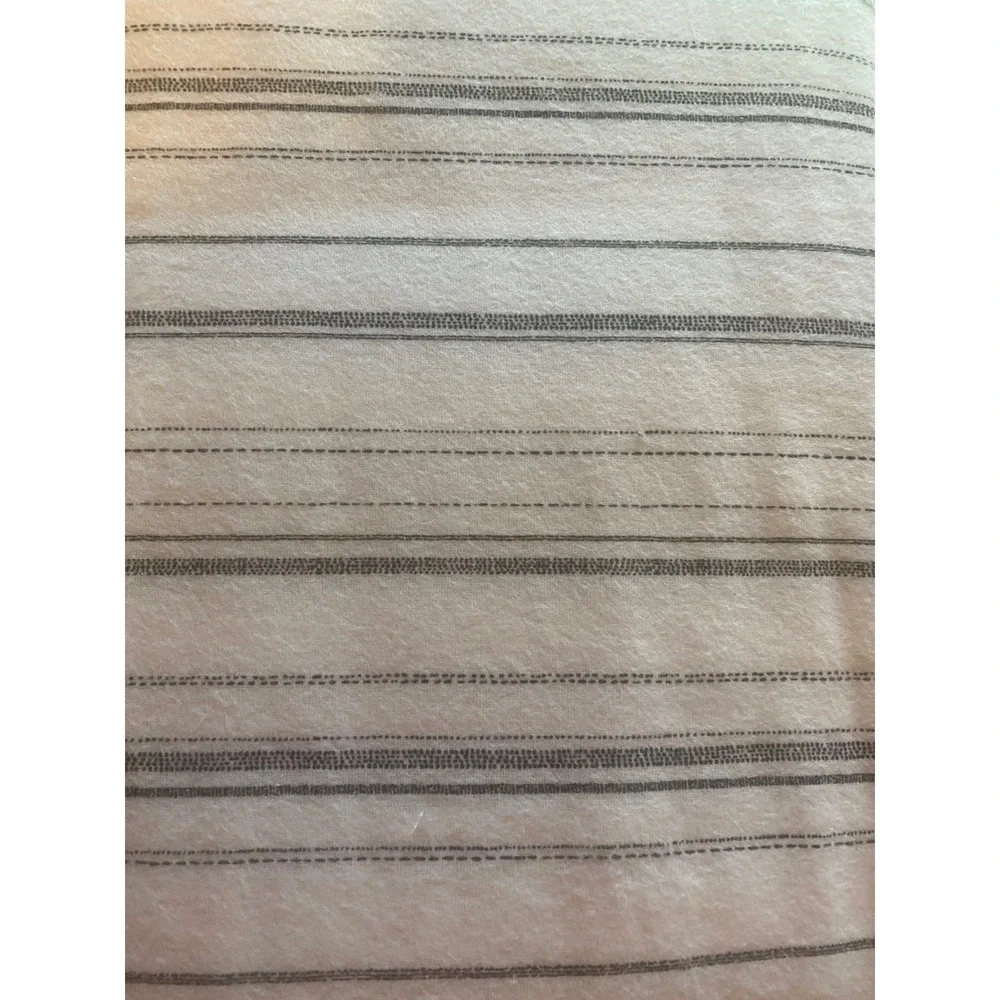 Twin Flannel Sheet Set 100% Cotton 3-Piece Grey Striped White New